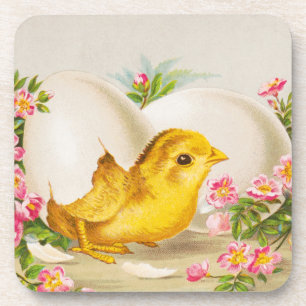 "An Easter Offering" Vintage VIctorian Card, 1884 Beverage Coaster