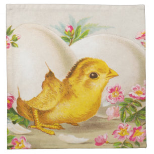 "An Easter Offering" Vintage VIctorian Card, 1884 Cloth Napkin