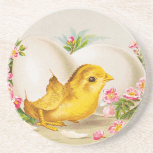 "An Easter Offering" Vintage VIctorian Card, 1884 Coaster