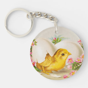 "An Easter Offering" Vintage VIctorian Card, 1884 Keychain