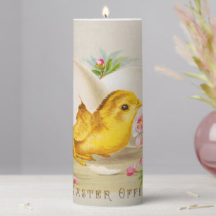 "An Easter Offering" Vintage VIctorian Card, 1884 Pillar Candle