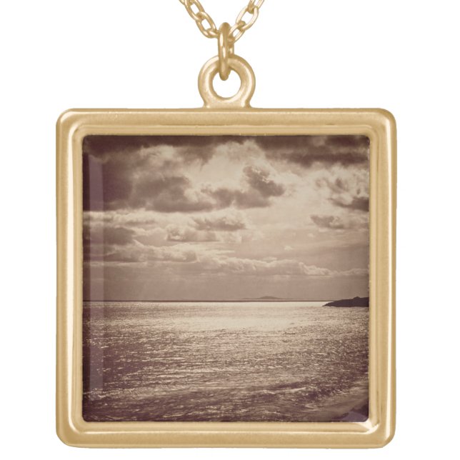 An Effect of the Sun, Normandy c.1857 (sepia photo Gold Plated Necklace (Front)