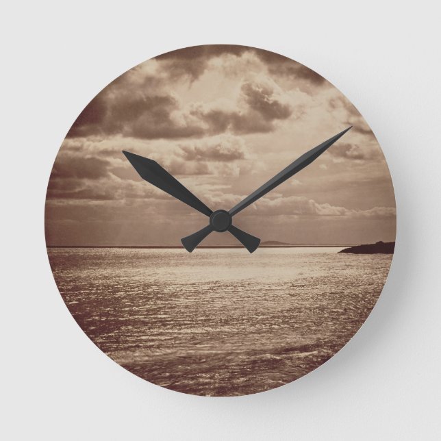An Effect of the Sun, Normandy c.1857 (sepia photo Round Clock (Front)