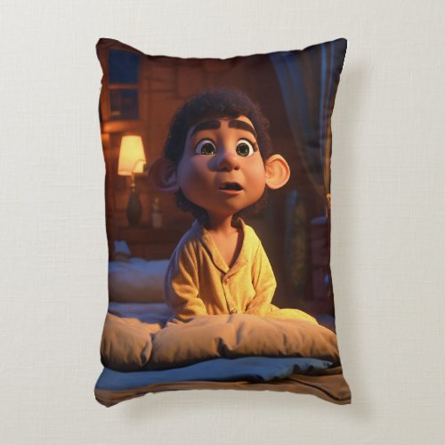 An egyptian dwarf who escapes from bed and wearing accent pillow