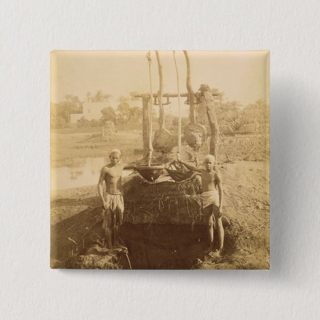 An Egyptian Irrigation Machine on the Banks of the Pinback Button (Front)