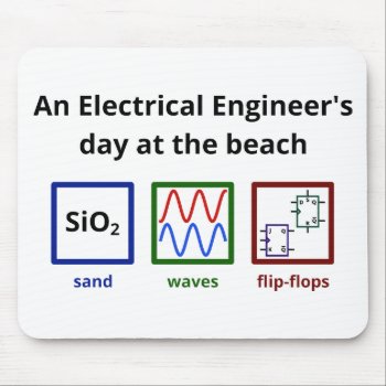 An Electrical Engineer's Day At The Beach Mouse Pad by mathsciencetech at Zazzle