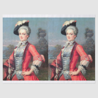 An Elegant 18th Century Lady for Decoupage Tissue Paper