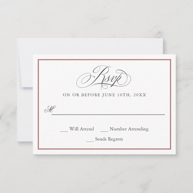 An Elegant Affair Wedding RSVP Card (Front)