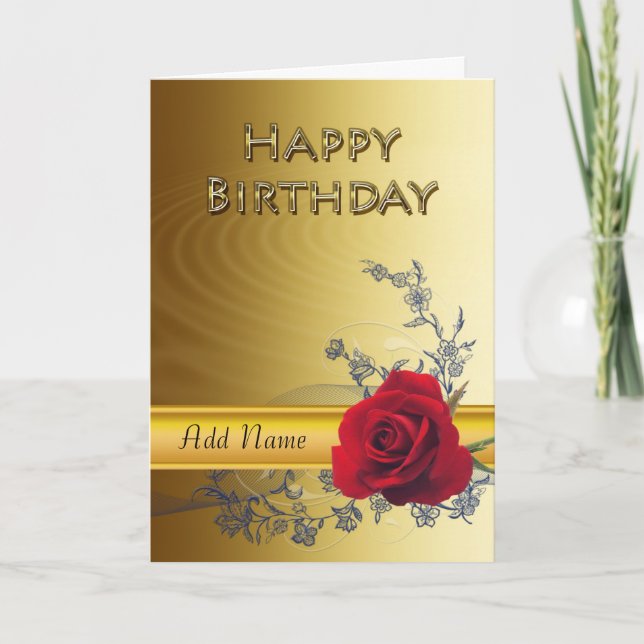 An elegant birthday card that you can customize (Front)