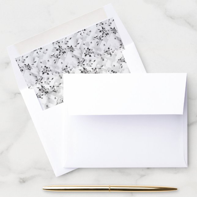 An elegant black and white design filled with styl envelope liner (Desk)