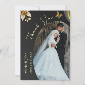 An Elegant Custom Wedding Photo Thank You Card