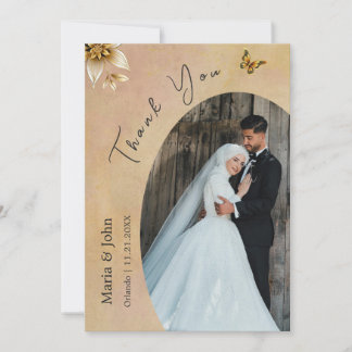 An Elegant Custom Wedding Photo Thank You Card 