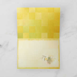 an elegant double-fold invitation of a yellow rose