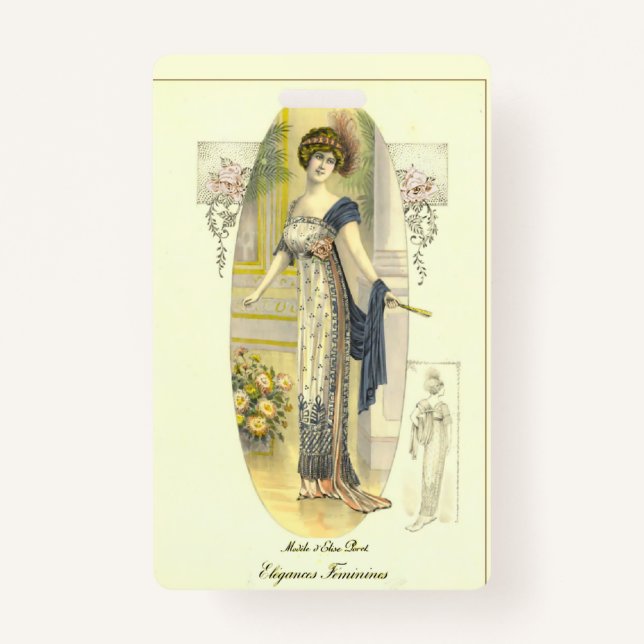 An elegant Fashion Plate Personalized Bookmark  Badge (Front)