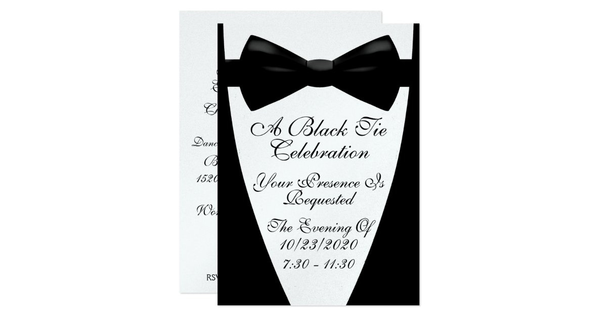 how to say black tie on invitation
