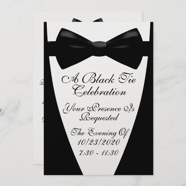 An Elegant Formal Black Tie Event Invitation (Front/Back)