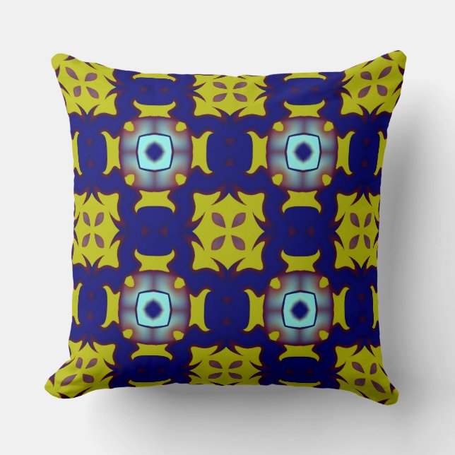An elegant geometric fabric print pattern design t throw pillow (Front)