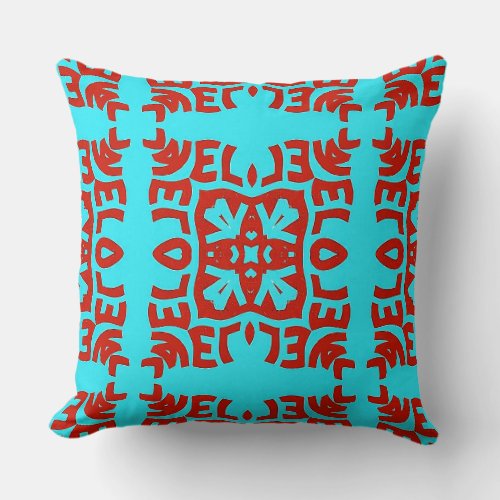 An elegant geometric fabric print pattern design throw pillow