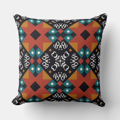 An elegant geometric fabric print pattern design throw pillow