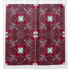 An elegant magenta color floral pattern shower curtain