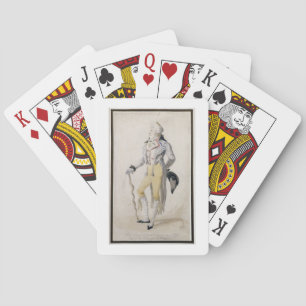 An Elegant Male Figure, 1793 (pencil and w/c on pa Poker Cards