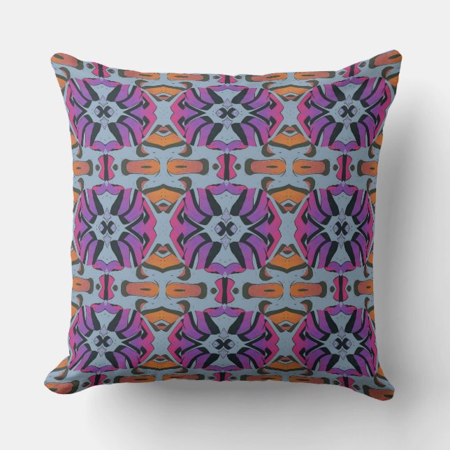 An elegant multicolor fabric pattern design   throw pillow (Front)