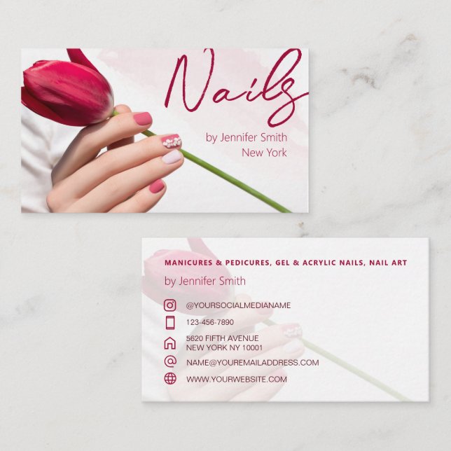 An elegant Nail Salon business card (Front/Back)