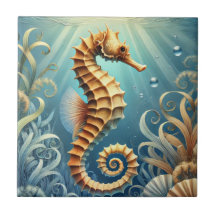 An elegant seahorse swimming underwater