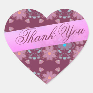 An Elegant Thank You Heart Sticker