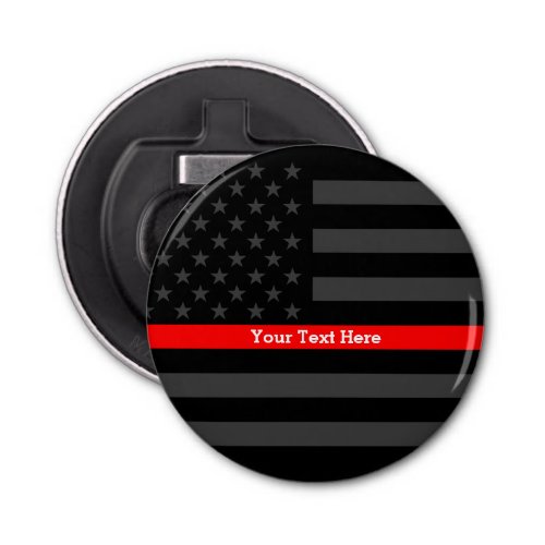 An Elegant Thin Red Line US Flag Personalized Bottle Opener