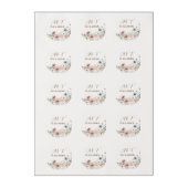An Elegant Watercolor Wildflowers Wedding Date Edible Frosting Rounds (Sheet)