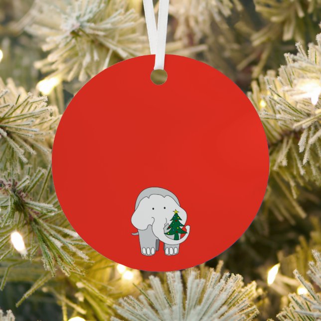 An Elephant Christmas Custom Ornament (Insitu)