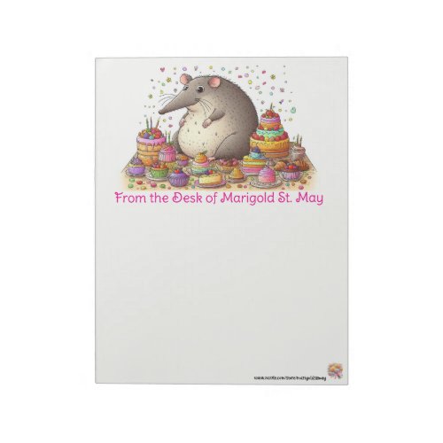 An Elephant Shrew and His Dessert Notepad
