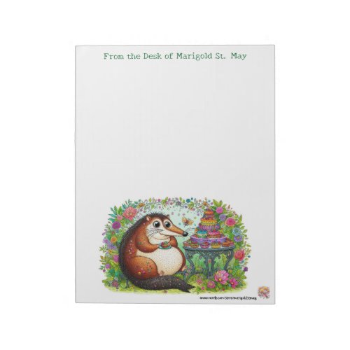 An Elephant Shrew with Dessert Notepad