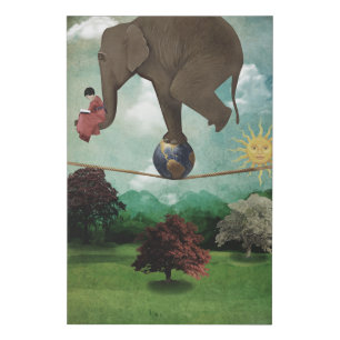An elephant that does not drop faux canvas print