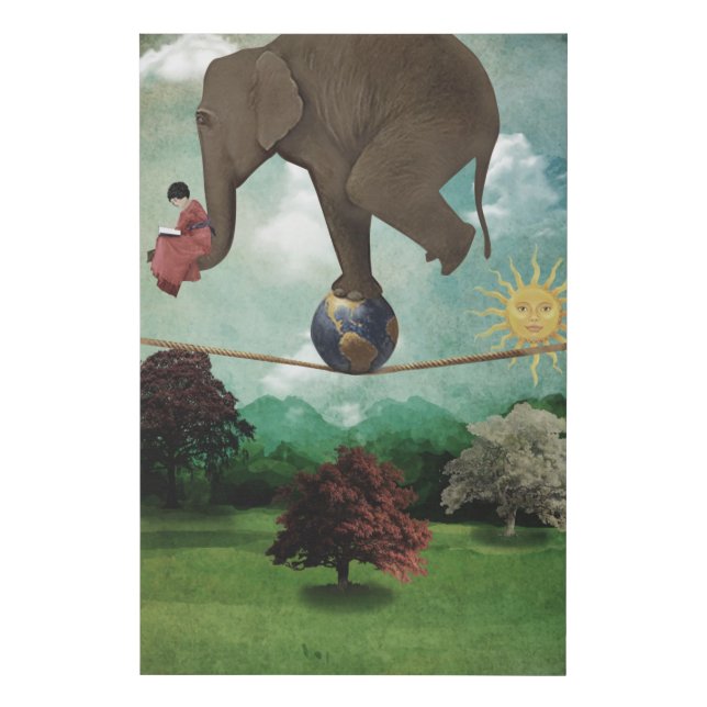 An elephant that does not drop faux canvas print (Front)