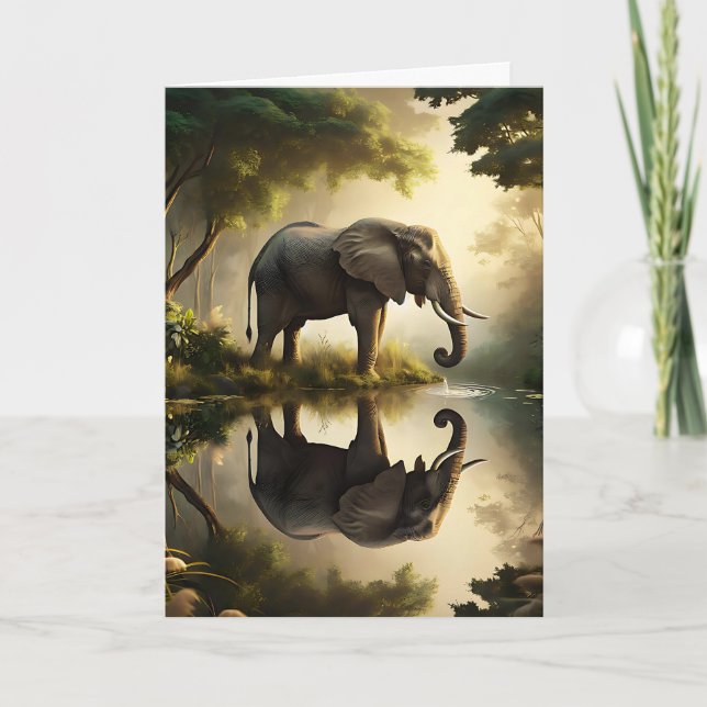 An Elephant's Reflection | Happy Birthday Card (Front)
