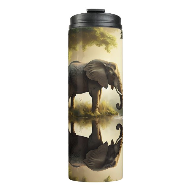An Elephant's Reflection Thermal Tumbler (Front)