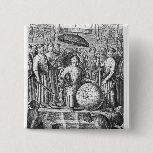 An Embassy from the East-India Button (Front)