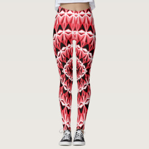 An embossing art red "Ratti_Creative_Arts" Legg Leggings