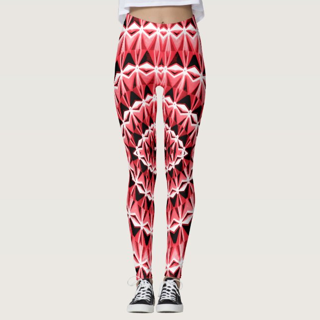 An embossing art red "Ratti_Creative_Arts"  Legg Leggings (Front)