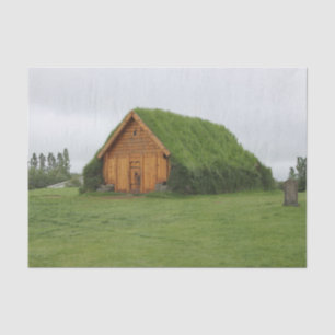 An Emerald Enchanted Barn in an Emerald Field Tissue Paper