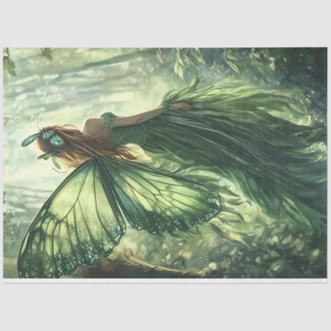 An Emerald Forest Fairy Series Design #1 Tissue Paper (Front)