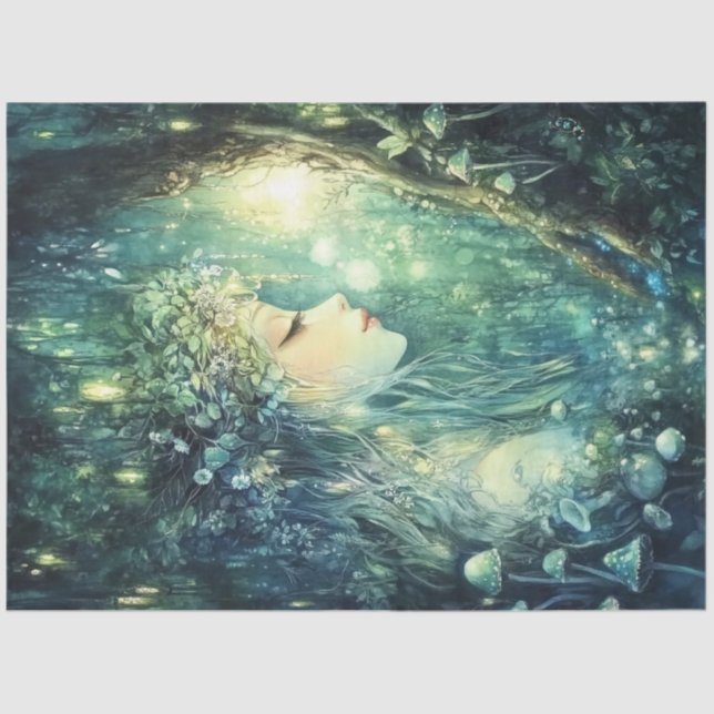 An Emerald Forest Fairy Series Design #6 Tissue Paper (Front)