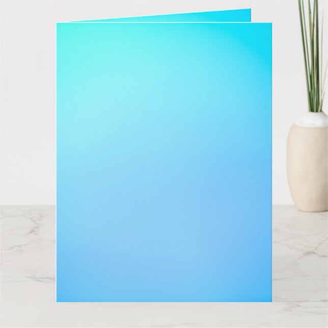 An empty blue gradient card displayed on a marble  (Front)
