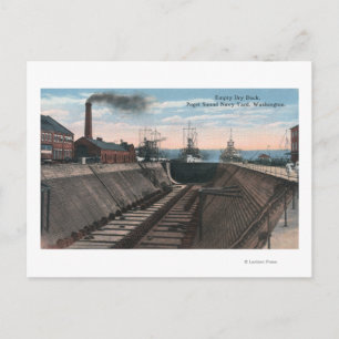 An Empty Dry Dock, Navy Shipyard Postcard