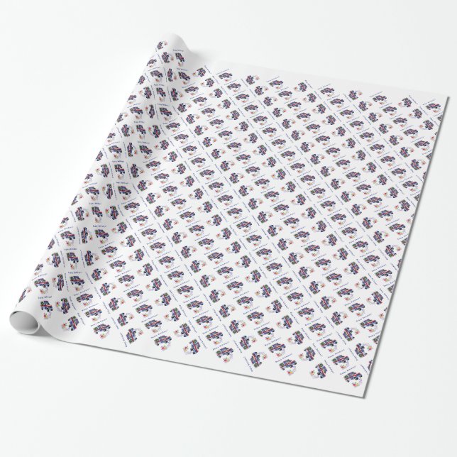 An EMS Christmas Gifts Wrapping Paper (Unrolled)