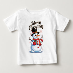 An enchanted Christmas: a smiling snowman Baby T-Shirt