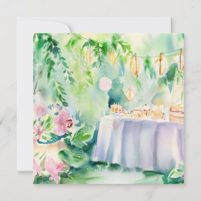 An Enchanted Garden: Tea's Delight, A Baby Shower Invitation (Front)