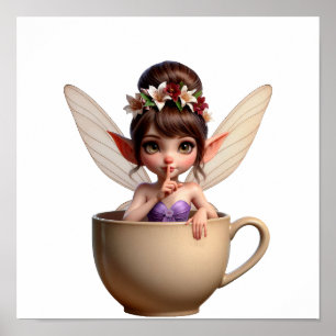 An enchanted magical little cartoon Fairy Poster